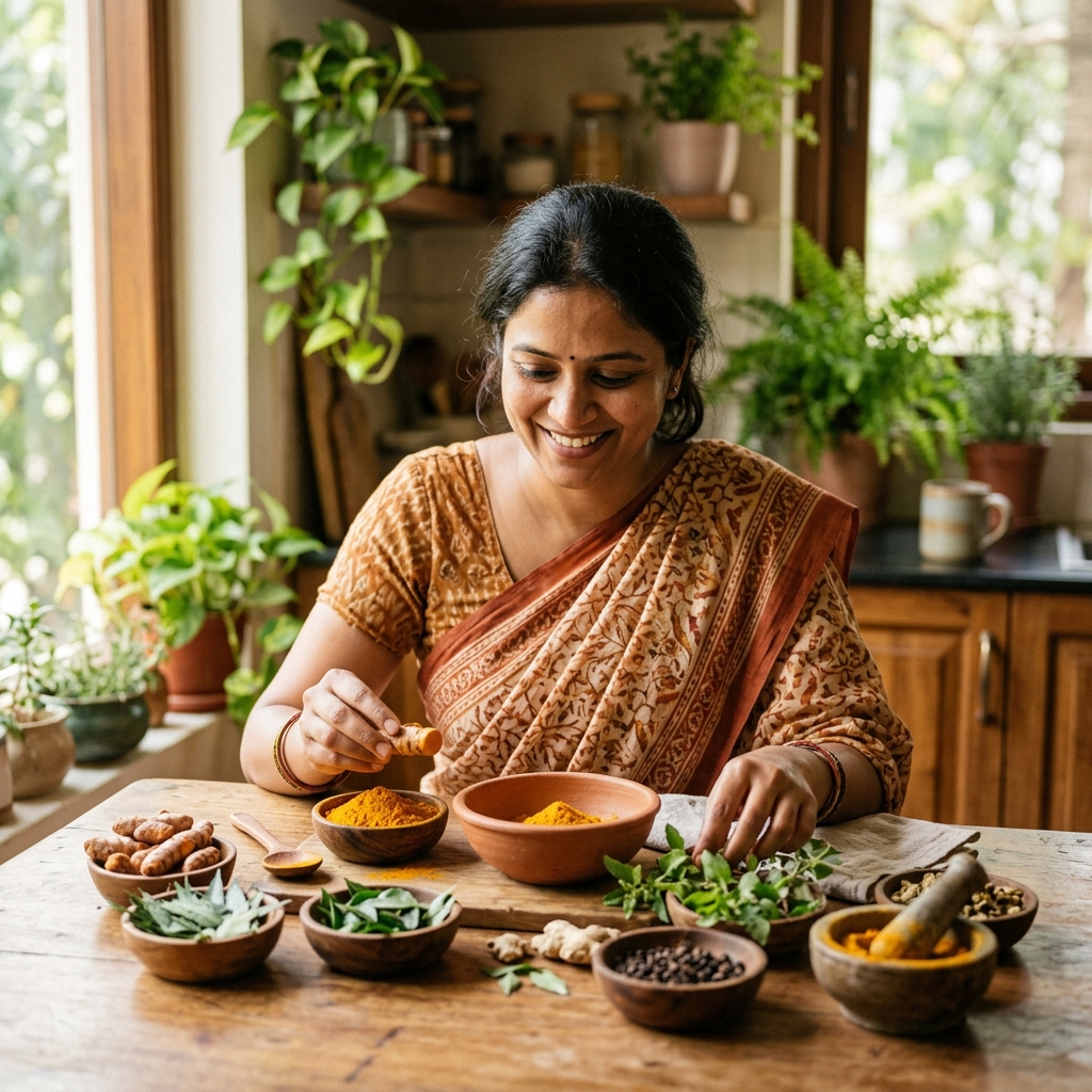 EFIVE Organics customer using herbal products